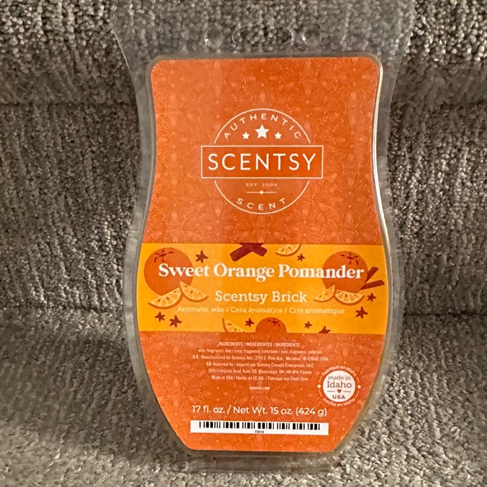 Scentsy Sweet Orange Pomander Wax Brick - Orange
